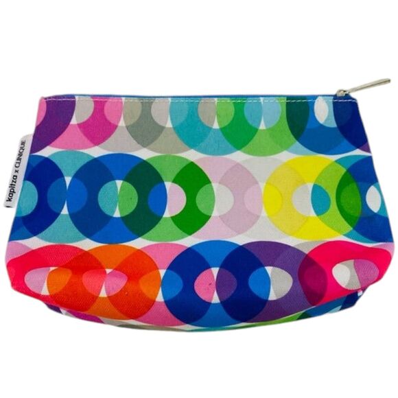 Clinique Cosmetic Make-up Toiletries Travel Pouch Case Zip Bag Retro Floral 3 pc - Picture 13 of 16